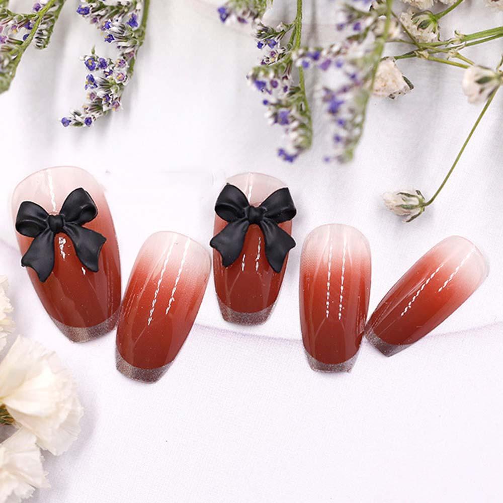 Agustina Ikatan Simpul 3D Dekorasi Nail Art Jepang Lucu Permen Warna-Warni DIY Manicure Aksesoris