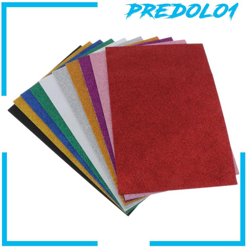 [PREDOLO1] 10 Pcs EVA Foam Handicraft Sheets 11.8x7.9&quot; Craft Foam Sponge Paper Glitter