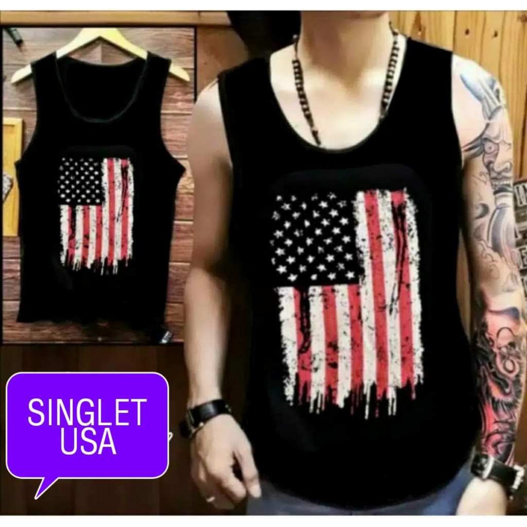 AMOSJKT28.SINGLET USA/SINGLET DEWASA/SINGLET PRIA