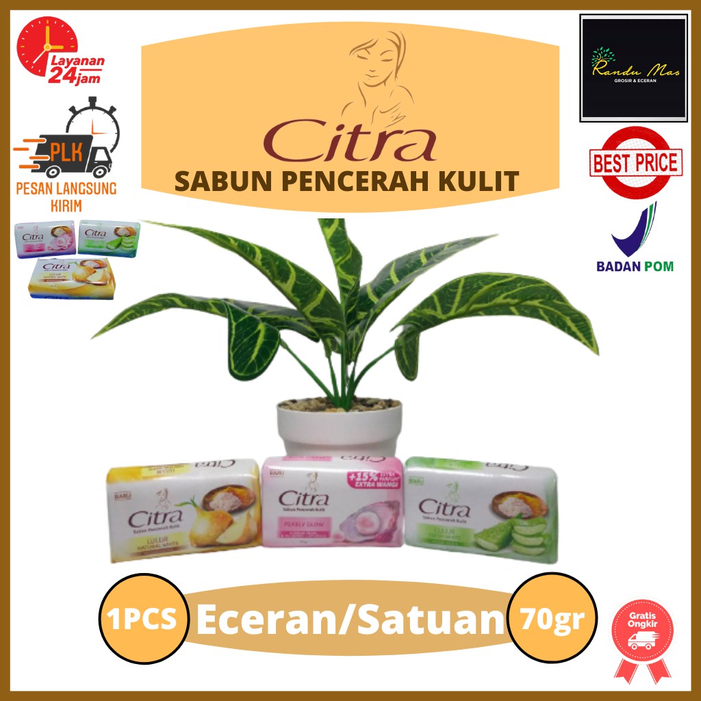 Citra Sabun Batang 70gr Bar Soap Bengkoang Natural Pearly Fresh Aloe Vera White Skin Care