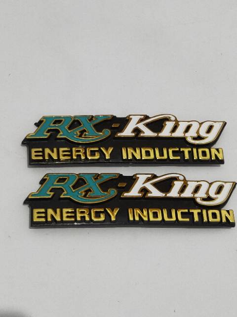 Emblem RX King tulisan timbul rx king tutup aki box energi induction 2pcs