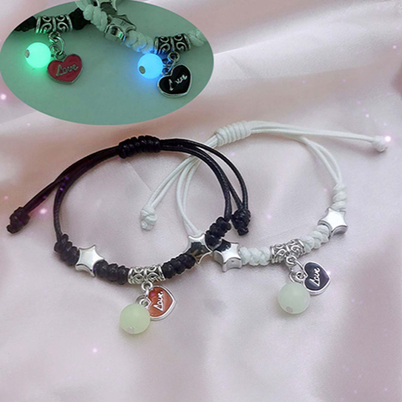 Fancyqube Gelang Rantai Liontin Manik-Manik Luminous Glow In The Dark Untuk Pria Dan Wanita