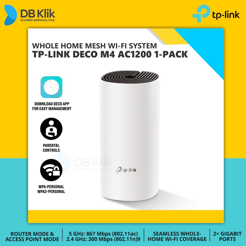 TP-LINK DECO M4 AC1200 Whole Home Mesh Wi-Fi System - DECO M4 1-PACK