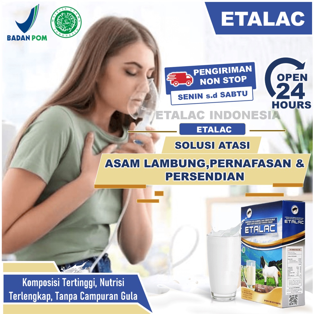 

ETALAC - Susu Kambing Etawa Asli Original Provit Krimer Bubuk Solusi Atasi Masalah Pernapasan / Asma / Kolesterol Tinggi / Asam Lambung / Rendah Lemak / Rendah Gula / Atasi Gangguan Tulang Sendi