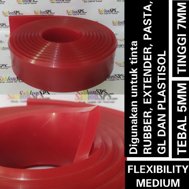 Rakel Sablon Merah Lancip Panjang 200cm 7mmX50mm