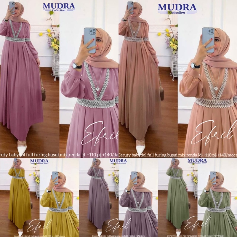 EFRIL DRESS GAMIS PESTA ORI BY MUDRA HIJAB