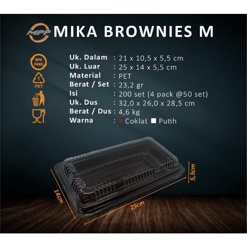 Mika Kue Brownies Ukuran M Warna Coklat dan Pink 50PCS Alas dan Tutup