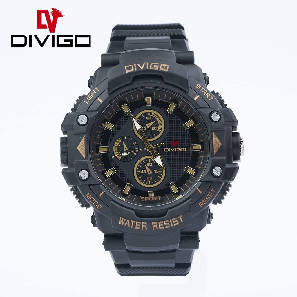 Jam Tangan Pria Divigo Analog Sport Strab Rubber Tahan Air W-71