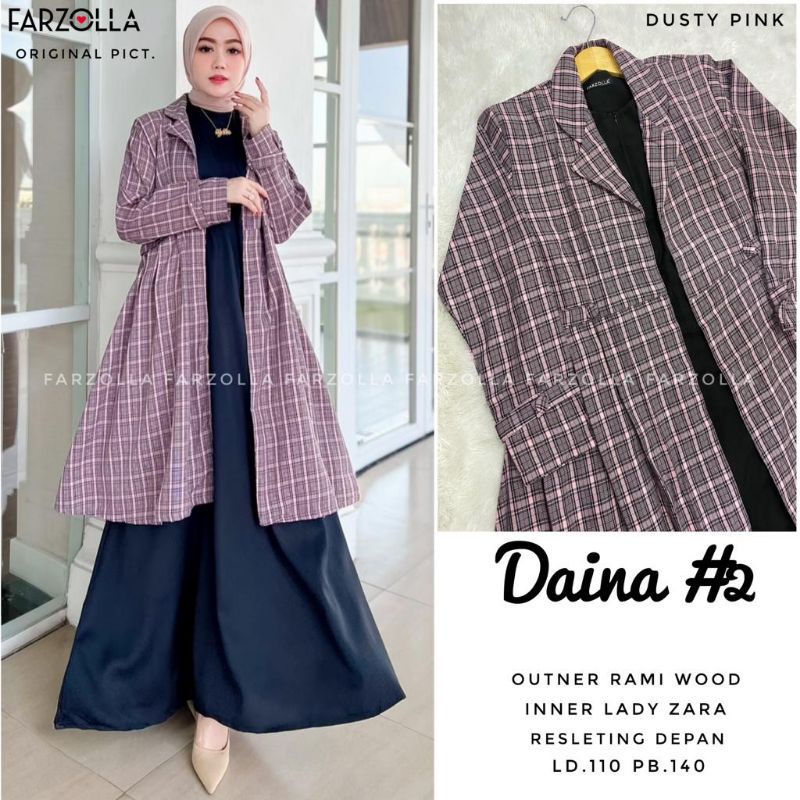 Dress Muslim Wanita Original Farzola-Daina dustypink #2