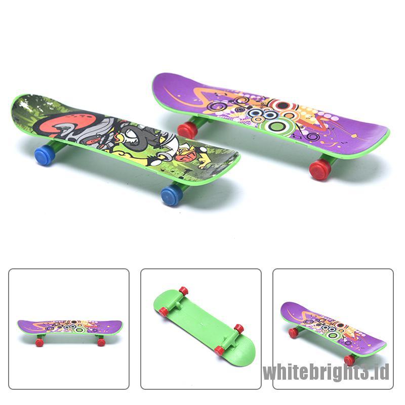 (white3) 1pc Skateboard Jari Mini Bahan Plastik