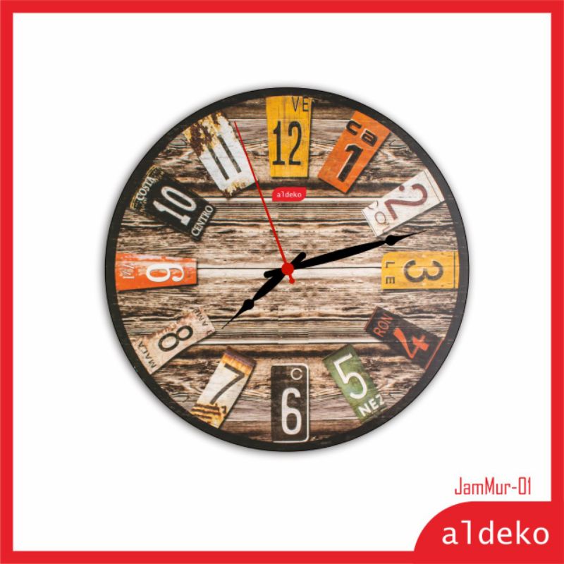 jam dinding - shabby chic/wall clock dengan desain unik Jam Termurah Se Indonesia - JamMur-JamMur-01