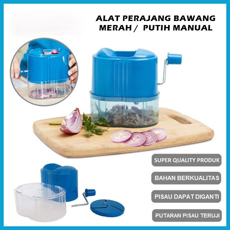 Alat Iris Bawang Manual / Pemotong Perajang Bawang Blender Giling Bumbu Dapur / Penghalus Bawang Merah Putih / Onion Slicer Praktis