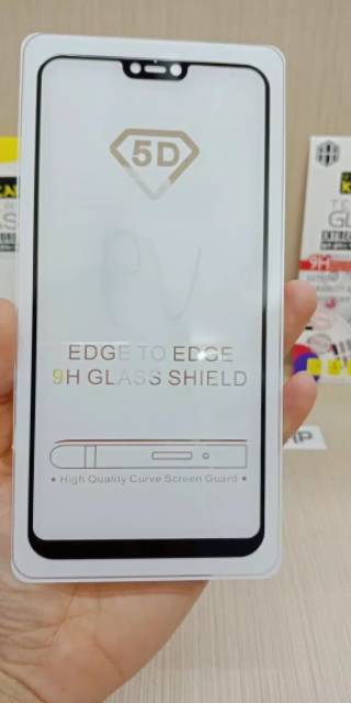 KOREAN Tempered Glass Vivo V9 6.3 inchi FULL SCREEN Guard TG 5D Vivo V9 FULL GLUE Anti Gores Kaca