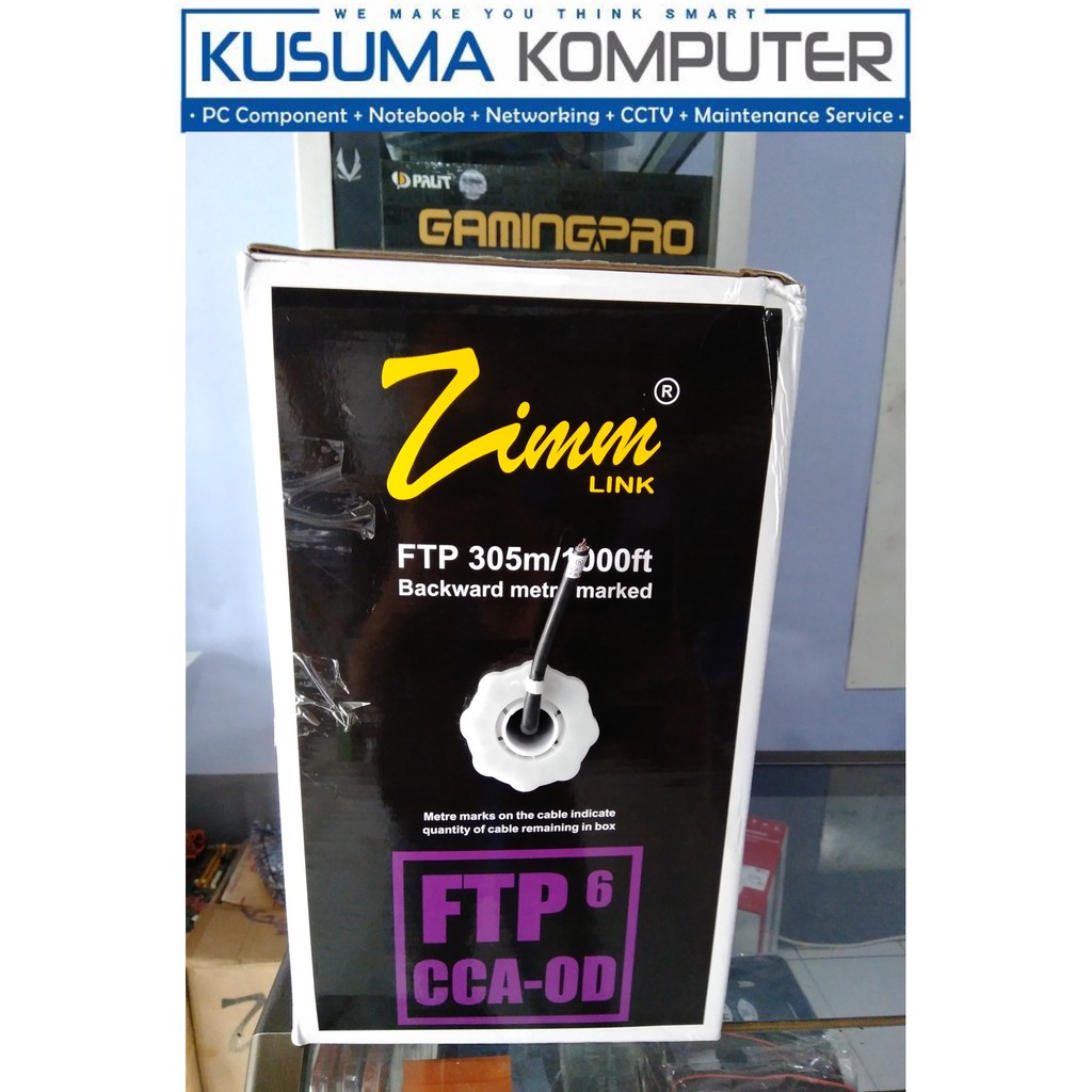 ZimmLink FTP/STP CAT6 CCA-OD 305M Outdoor Kabel Lan Jaringan