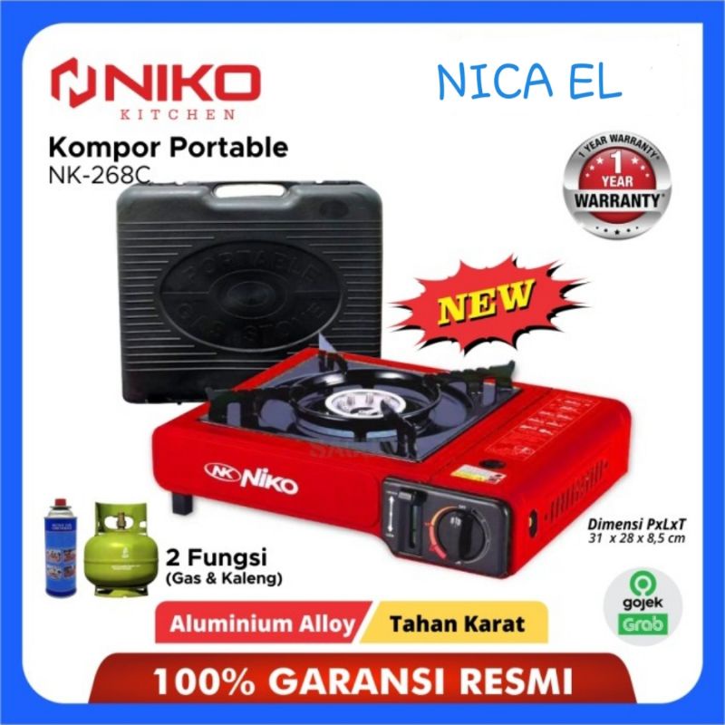 Niko Kompor Gas Portable 2in1 (Kaleng/LPG) NK 268C