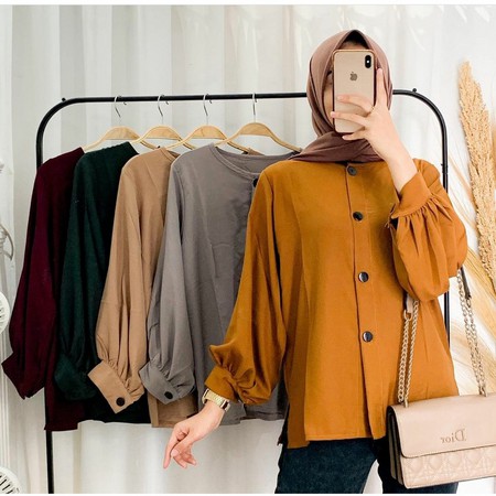 BUBLE KEMEJA WANITA BAHAN WOLFIS PREMIUM BSW POLOS