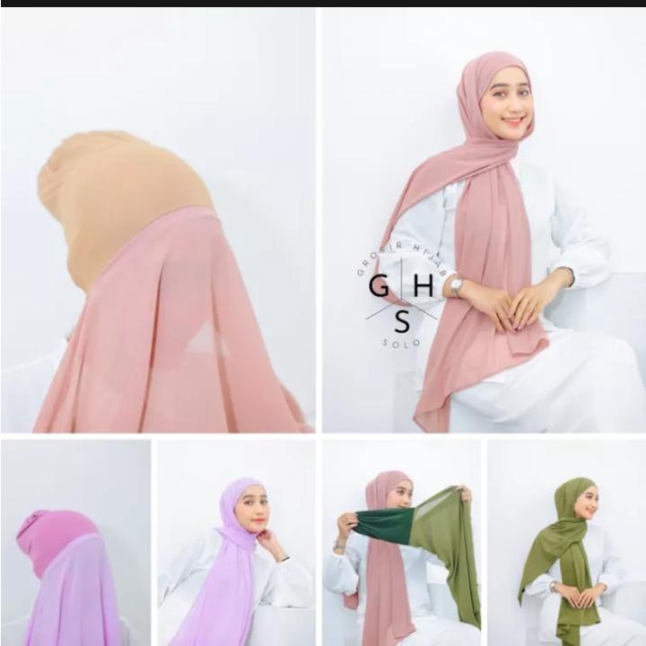 TERMURAH PASHMINA INNER 2IN1 / PASHMINA CERUTY BABY DOLL 180*75 PREMIUM