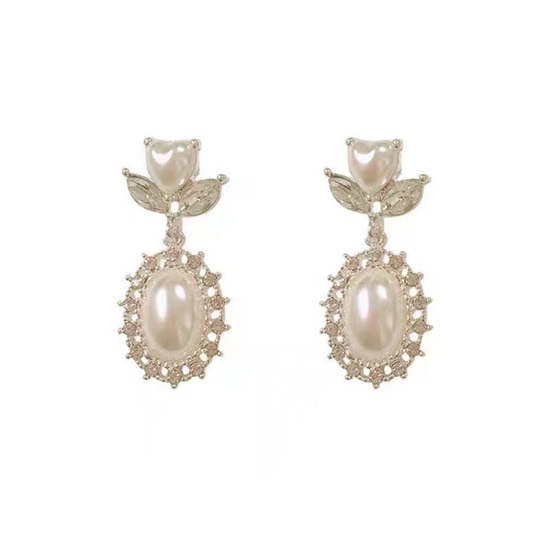 Anting Mutiara Zircon Gaya Retro