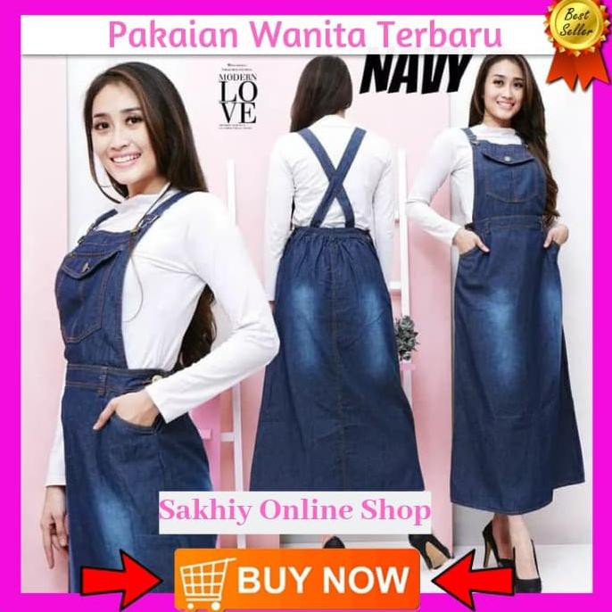 (New) Ripped Jeans Rok Jeans Wanita Outwear Terbaru Baju Terusan Wanita