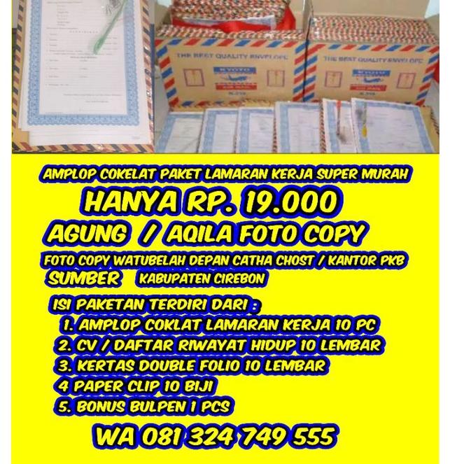 

Produk Terbaek // CnP paket lamaran kerja amplop coklat murah //Stok@banyak