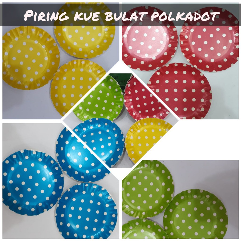 PIRING POLKADOT / PIRING ULANG TAHUN BULAT / PIRING POLKADOT BULAT