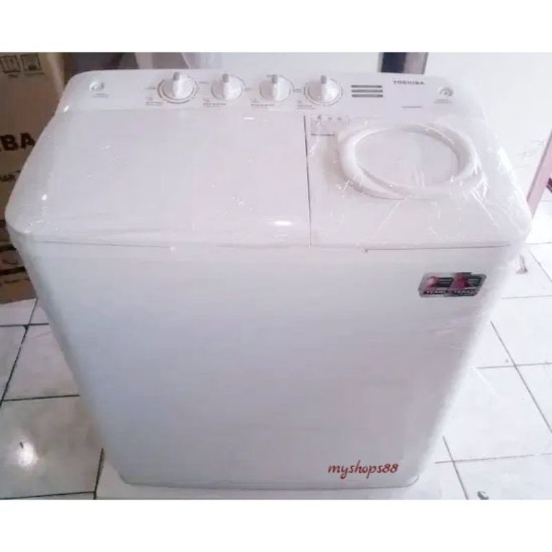 0Mesin Cuci 2 Tabung TOSHIBA VH-H85MN 8 KG Low Watt Cuci dan Kering Garansi Resmi BEKAS SECOND