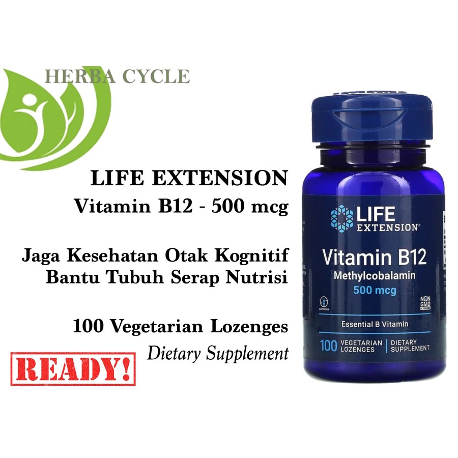 Life Extension Vitamin B12 500 mcg Methylcobalamin 100 Vegetarian Lozenges Vit B12 ORI USA