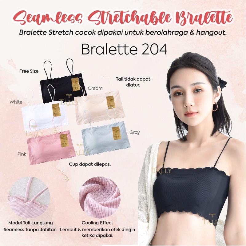 TALLY BRA BH BRALETTE 204 | TANPA KAWAT | BUSA TIPIS | FREE SIZE (FIT 34-38) | CUP B - BUSA BISA DICOPOT PASANG - BAHAN LEMBUT TANPA JAHITAN - BAGUS BUAT SEHARI HARI - BAHAN NYAMAN - BH BRALETT - BH SPORT BUSA SEDANG