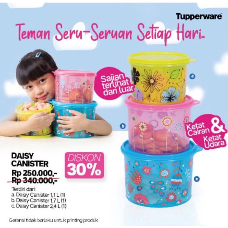 Toples Tupperware set (3)/ Daisy Canister set Tupperware / Toples lebaran tupperware