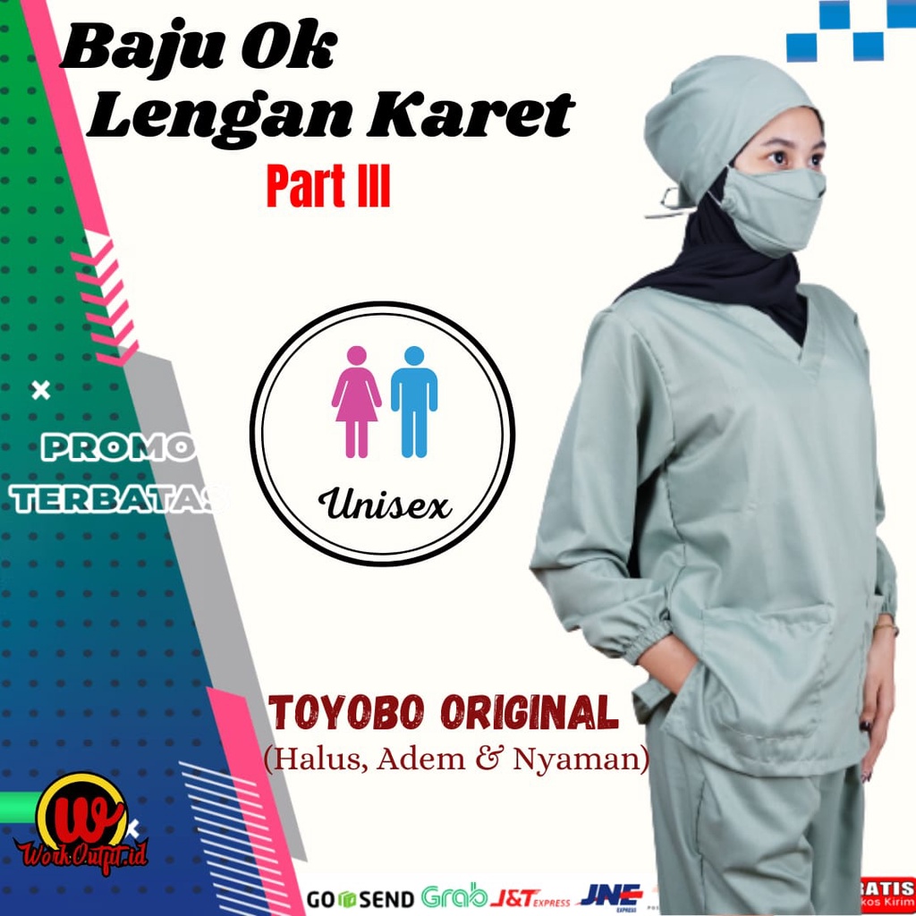 Baju Ok / OKA Lengan Karet Part III | Baju Jaga Perawat | Bahan Toyobo Original