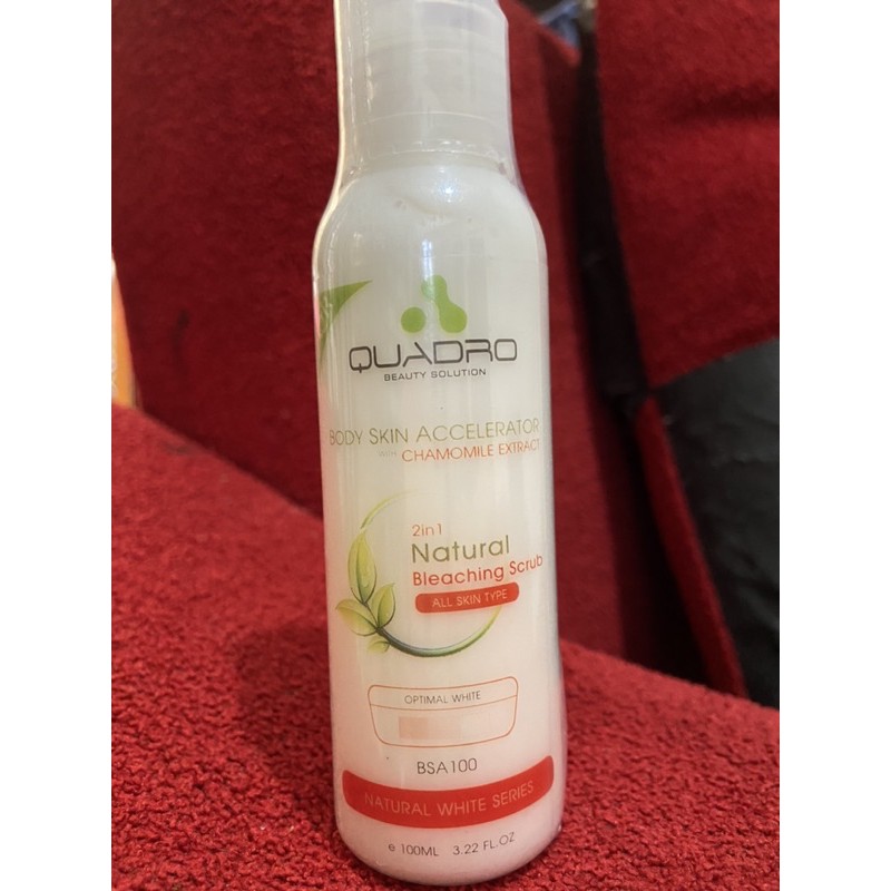 Quadro Body Skin Accelerator chamomile extract | 2in1 natural bleaching scrub | Pemutih badan bpom