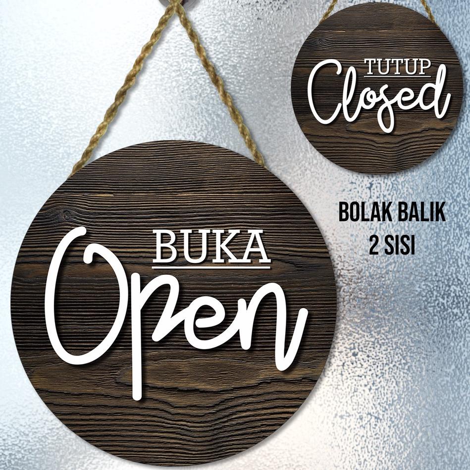 (HARGA TERMURAH) Open closed sign, papan gantungan buka tutup toko