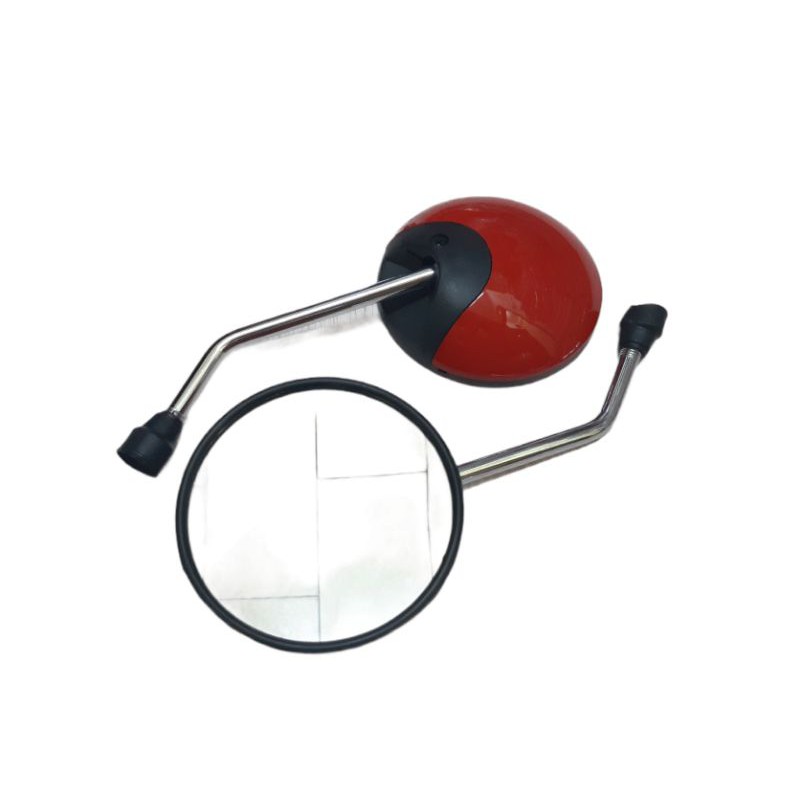 Spion Scoopy Kaca Bening Datar - Honda Scoopy Tangkai 14cm Crome Dan Tangkai Pendek 9cm Crome Kaca Bening Drat Honda / Universal Honda-Merah