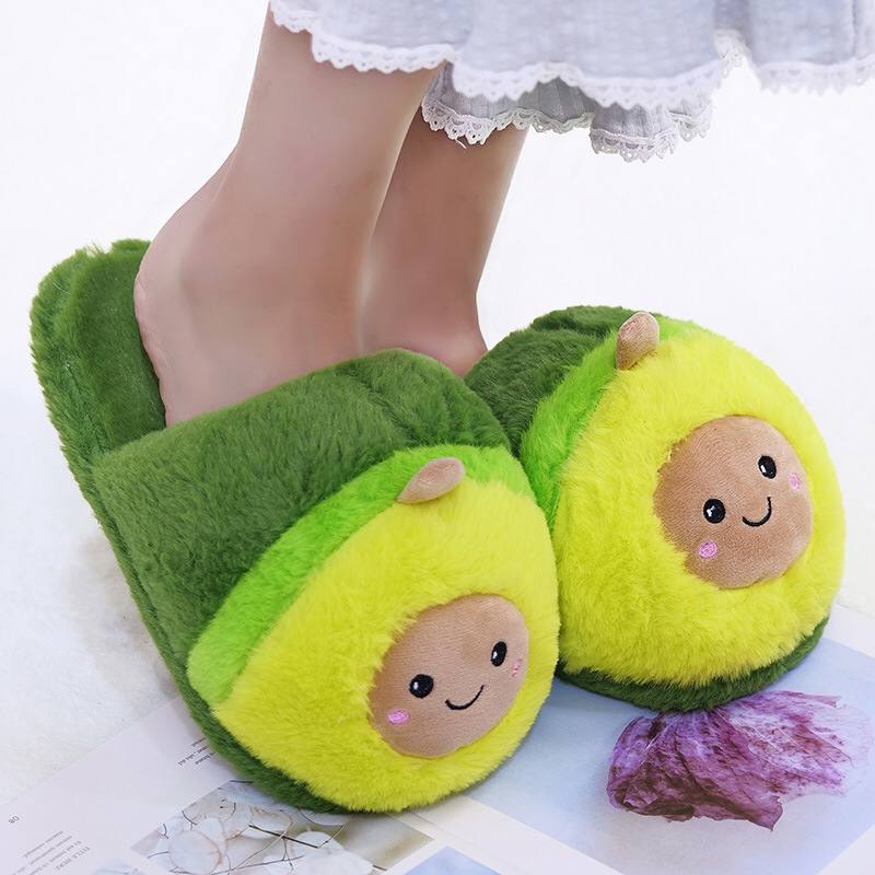 SANDAL KAMAR BONEKA AVOCADO ALPUKAT SLIPPER SEPATU RUMAH IMPOR LEMBUT FLUFFY