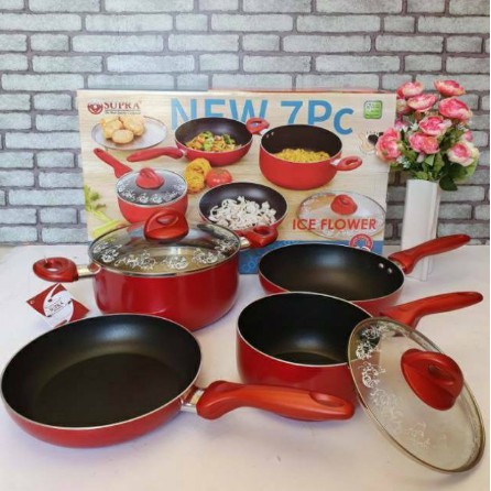Diskon Supra Rosemary Set 7 Pcs - Cookware Set Supra Original - Merah QMOQEzOcz0yNb75