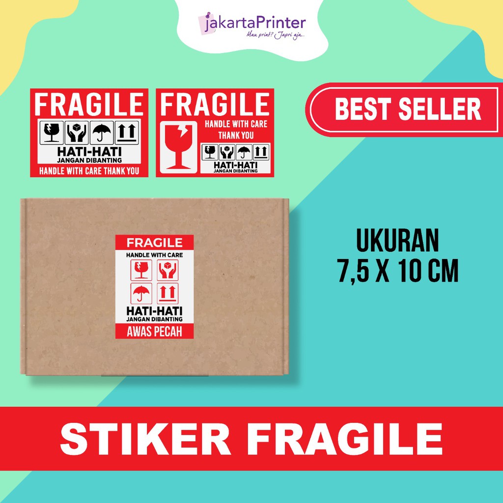 

50PCS STIKER FRAGILE