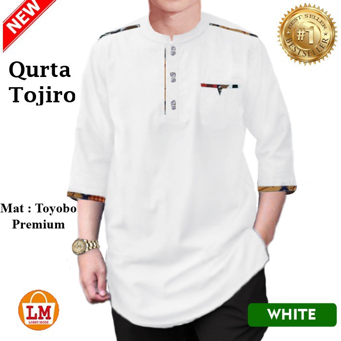 TERMURAH TERLARIS LMS Baju Koko Pria Muslim QURTA TOJIRO bahan Toyobo Premium 23151 23153 23155 23157