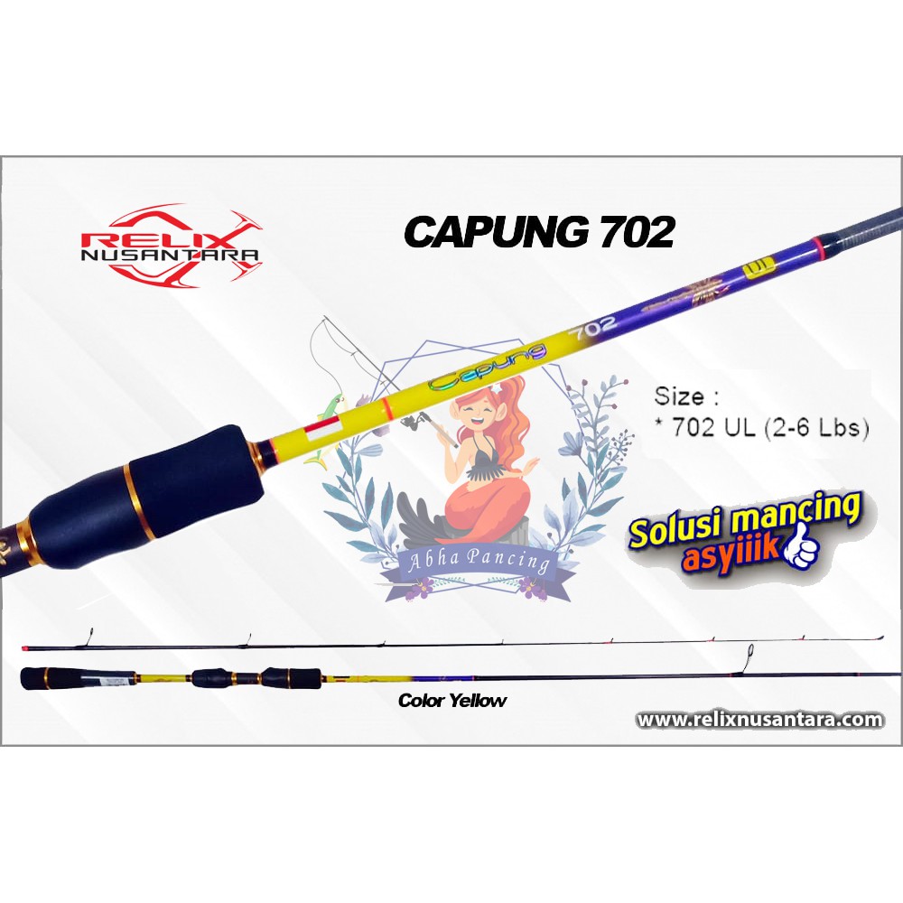 Joran UL Capung 702 Gen II Relix Nusantara 210cm 2-6lb Ultra Light Spinning Casting Original