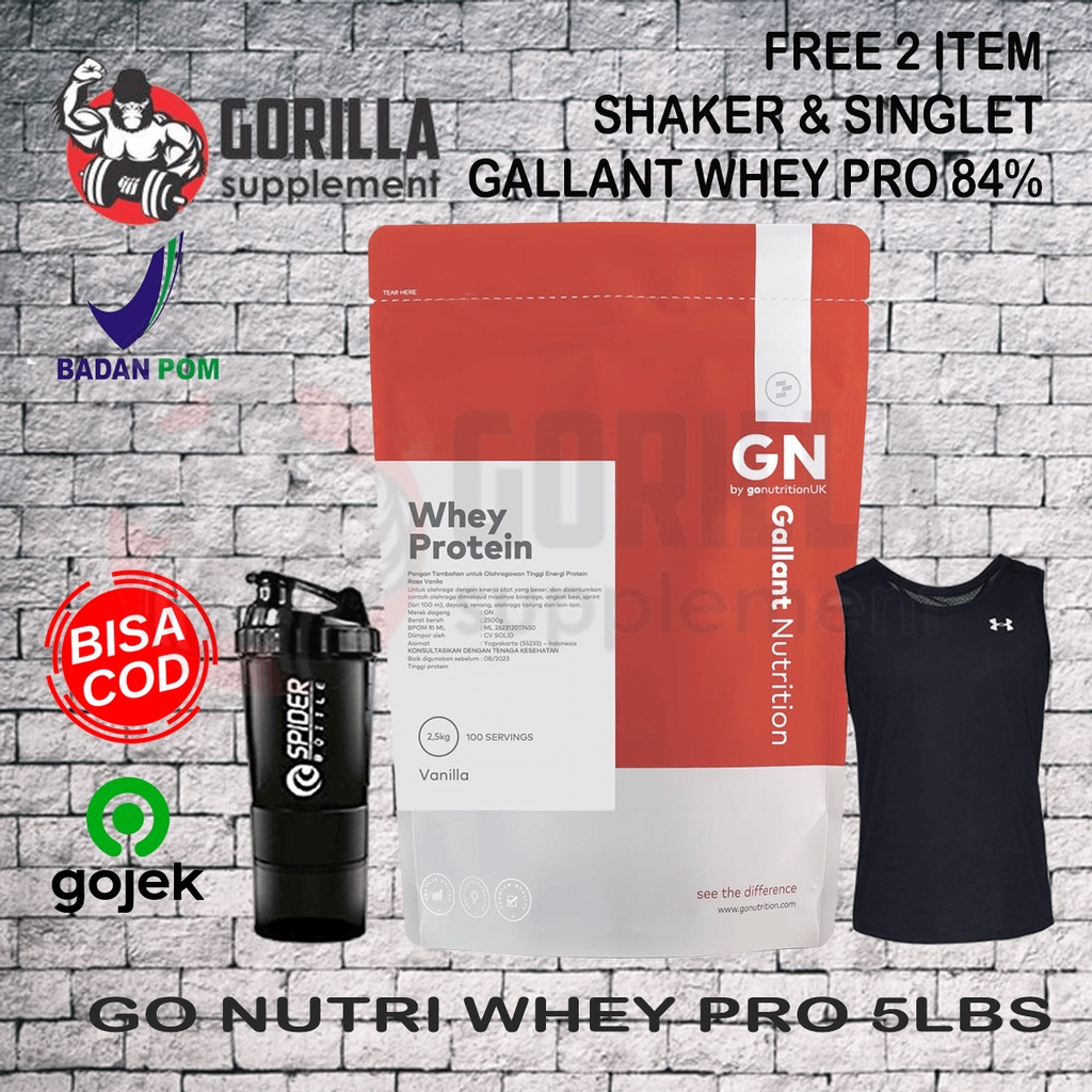 GN Gallant Nutrition Whey Protein Isolate 84% 5.5 Lbs 100 Serving Whey Protein Isolate By Go Nutrion UK