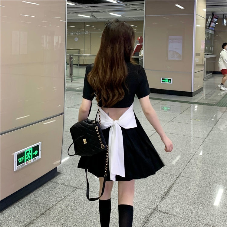 Keinginan murni POLO kerah gaun wanita musim panas baru manis dan keren gadis panas hati-hati mesin