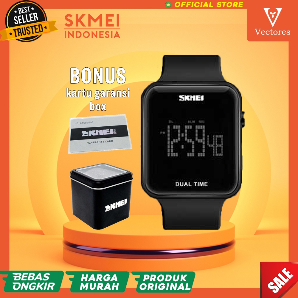 Jam Tangan Pria Cowok Digital Hitam Terbaru Elegan LED