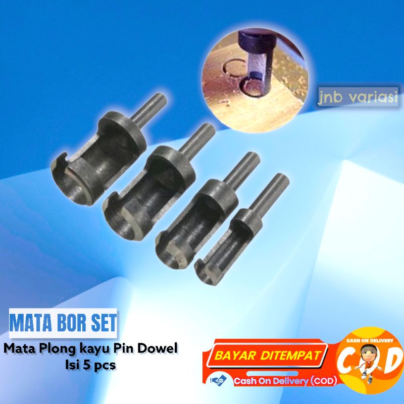 4pcs Mata bor pin dowel / dowel plug cutter drill bit Mata bor plong kayu pin dowel