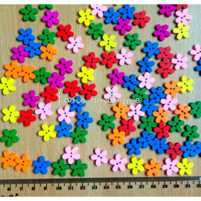 

Promo Kancing Kayu Bunga 15mm Warna Warni Scrapbook Prakarya New