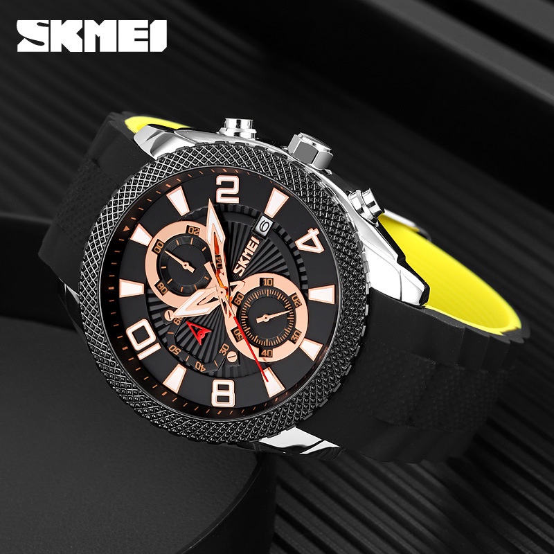 SKMEI 9269 Jam Tangan Pria Analog Chronograph Tali Silicone WATCHKITE WKOS