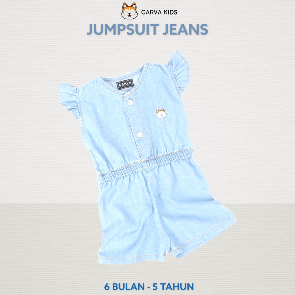 CARVA JUMPSUIT ANAK SOFT JEANS PEREMPUAN ATASAN BAYI DENIM ORIGINAL 1-5 TAHUN LUCU IMUT BEST SELLER