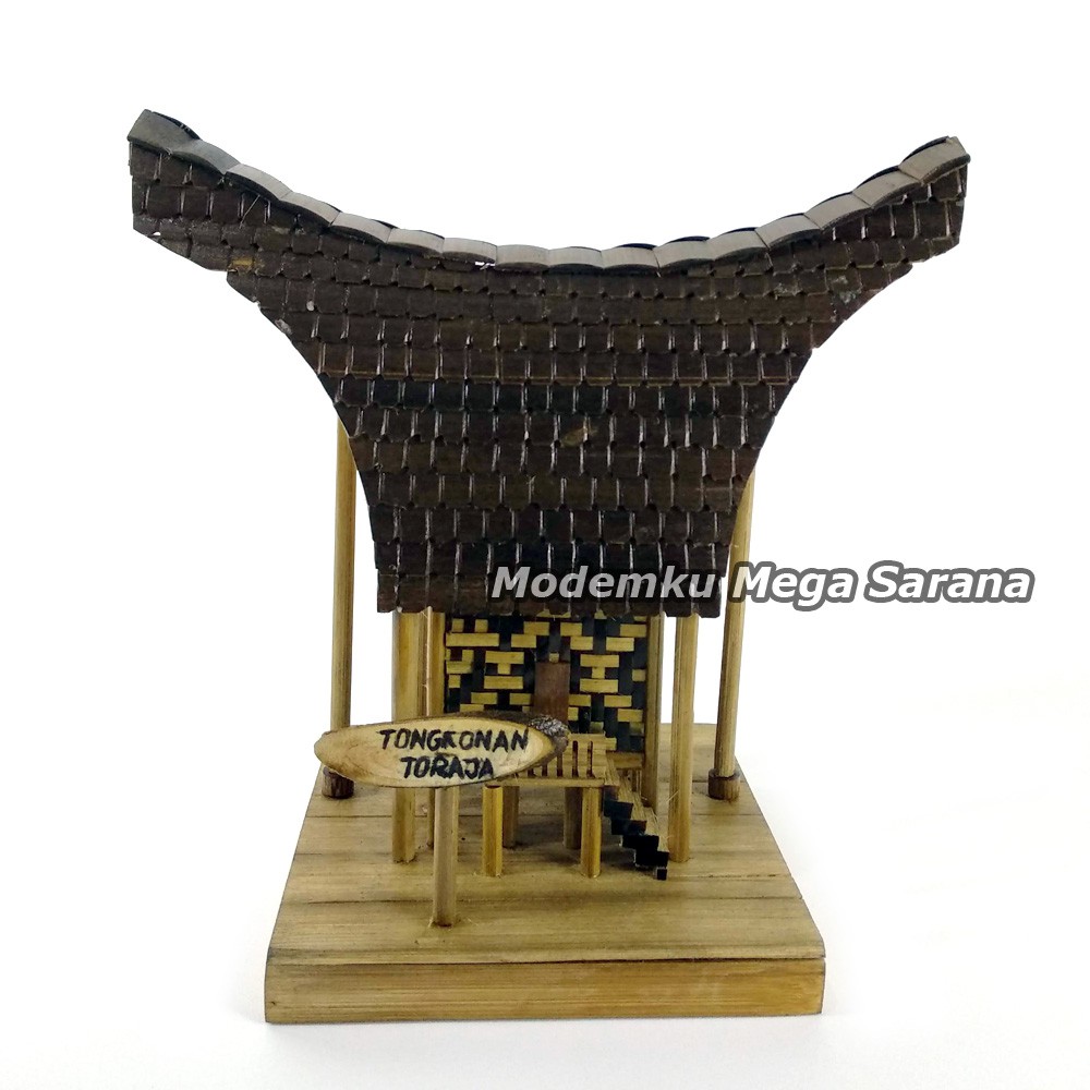 Miniatur Rumah Adat Tongkonan / Rumah Adat Toraja - 23x21x11 cm