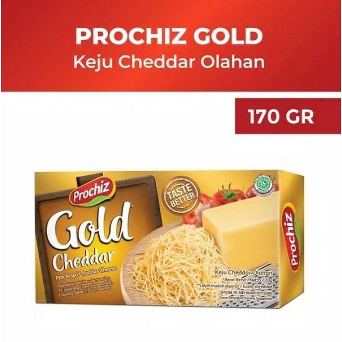 

Prochiz Gold Cheddar 170 Gram - Keju Parut Prochiz Gold