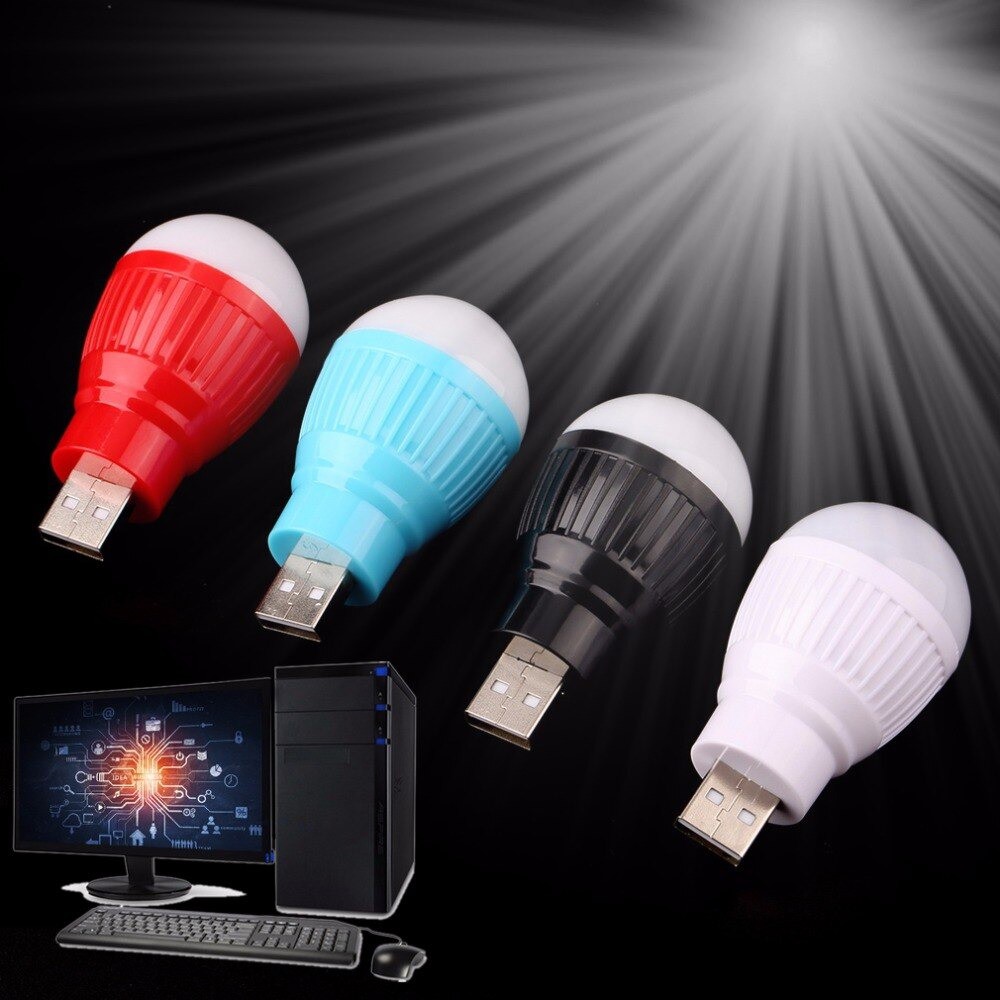 Bohlam Bulb Lamp LED Lampu Mini colok USB 5V Senter Baca Darurat