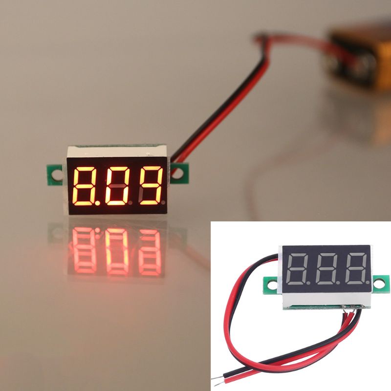 Btsg 4.5-30V Dua Kabel Untuk Pengukur Tegangan DC Dengan Voltmeter Digital Display LED Merah