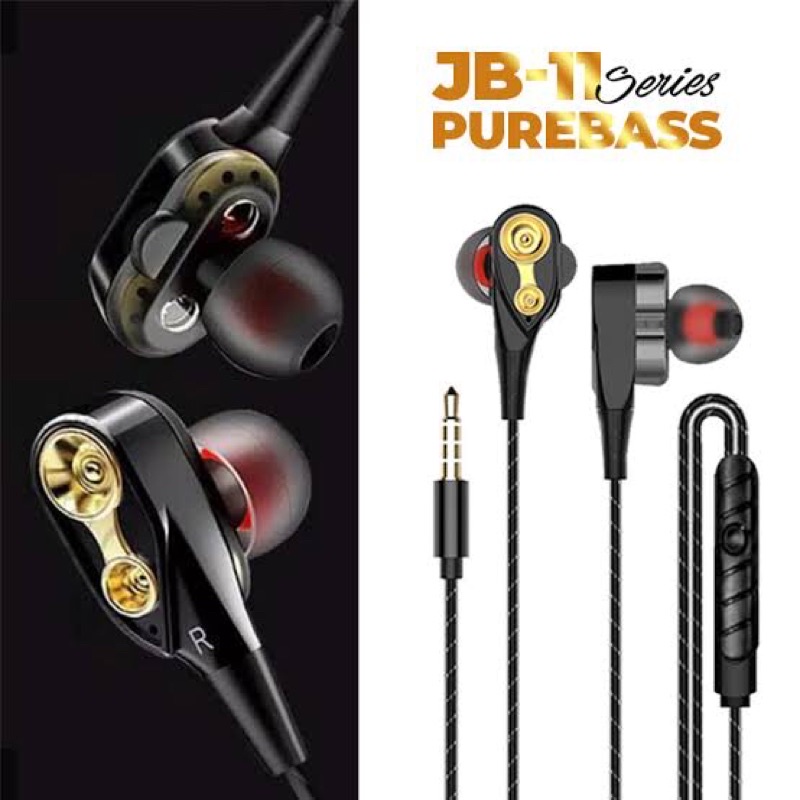 Headset Pure Bass JB11 Super Bass HF Brand Suara Bagus